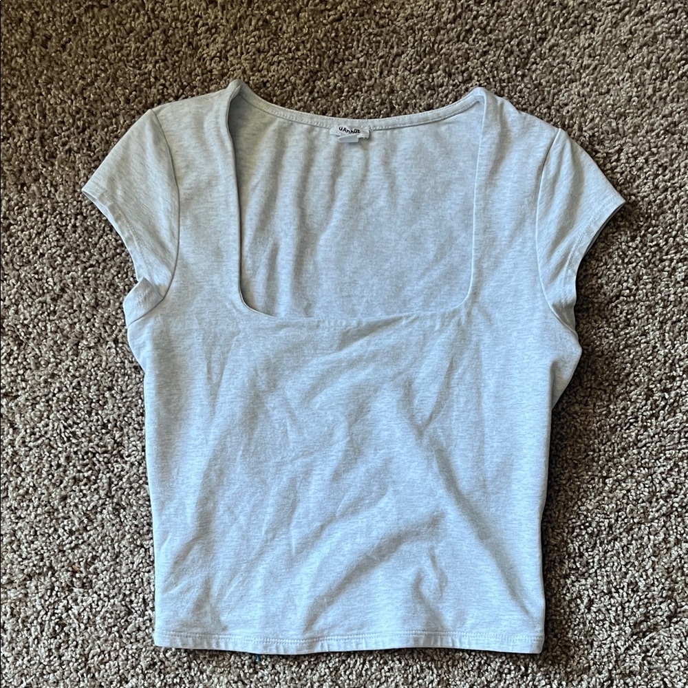 Garage Light Gray Short Sleeve Top